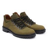 Hiker shoes with open lacing