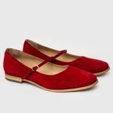 Suede Mary Jane Shoes (rosso) EU38