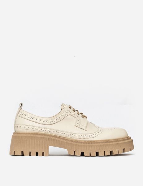 Derby shoes beige with brogue - EU 37