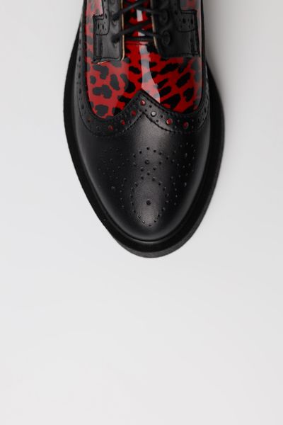 Derby shoes Black leopard with brogue - EU 40