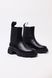 Black Leather Women's Chelsea Boots - Wool EU 38