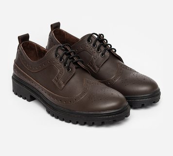 Dark Brown Derby Shoes Brogues