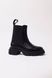 Black Leather Women's Chelsea Boots - Wool EU 39