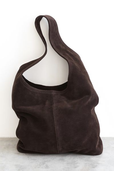 Chocolate Suede Mini Shopper Bag