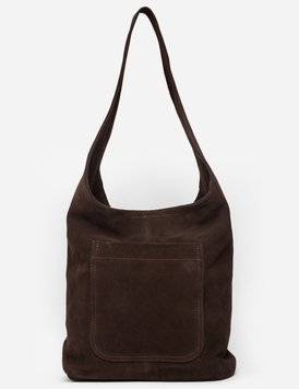 Chocolate Suede Shopper Bag