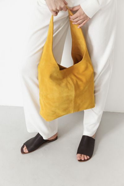 Yellow Suede Mini Shopper Bag