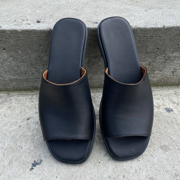 Leather Flip Flops (black) EU39