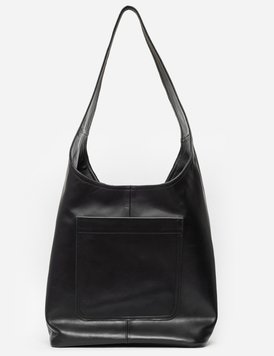 Black Leather Shopper Bag