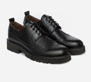 Black Derby Shoes Brogues EU 42