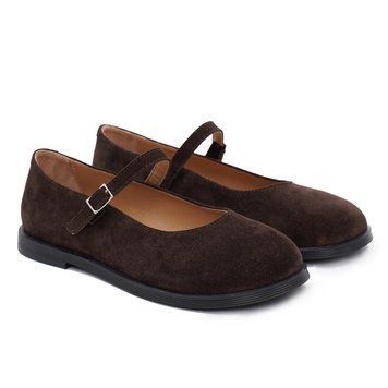 Suede Jane Austen Shoes (cioccolato) EU36