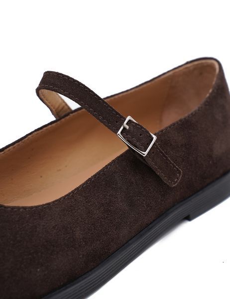 Suede Jane Austen Shoes (cioccolato) EU36