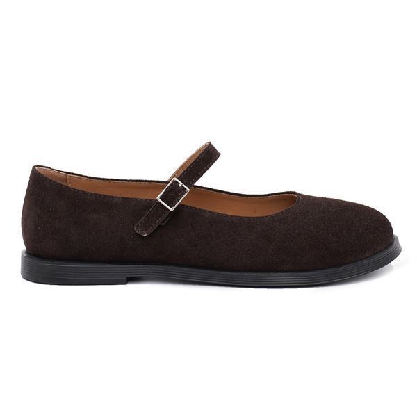 Suede Jane Austen Shoes (cioccolato) EU36