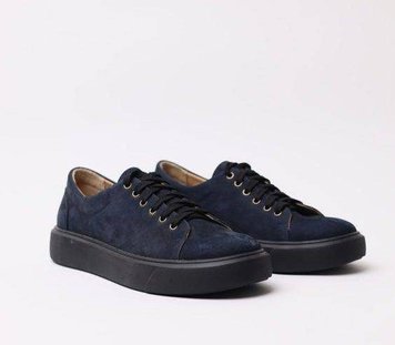 Women's dark blue nubuck sneakers - EU 36