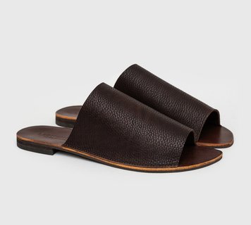 Leather Brown Flip Flops EU 35