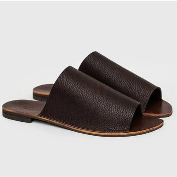 Leather Brown Flip Flops EU 35