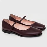 Leather Mary Jane Shoes (bordeaux) EU38