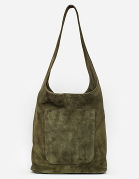 Suede shopper bag (khaki)