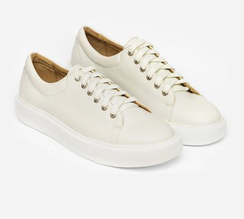 Women's white leather sneakers - EU 36