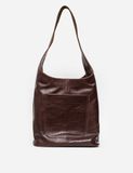 Шкіряна темно коричнева сумка шопер 195322 фото