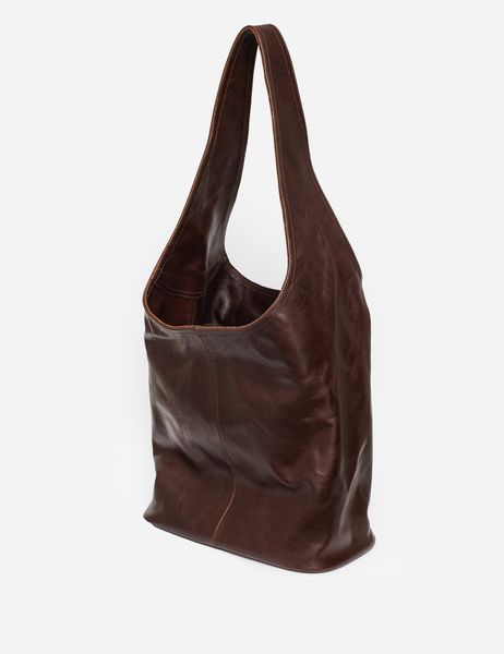 Шкіряна темно коричнева сумка шопер 195322 фото