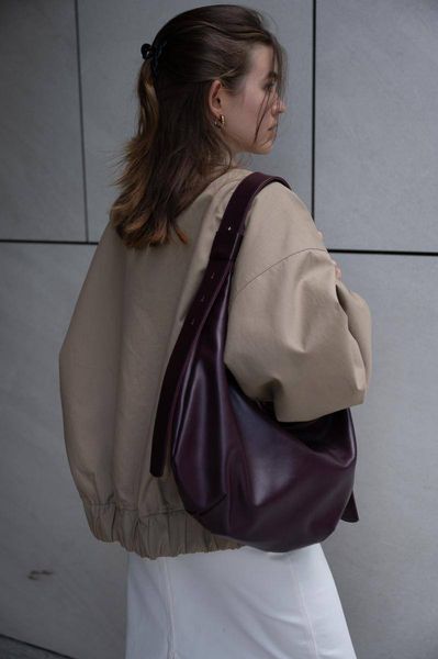 Leather Hobo bag (bordeaux)