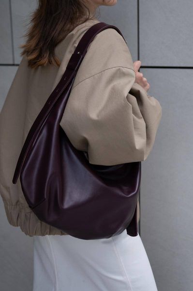 Leather Hobo bag (bordeaux)