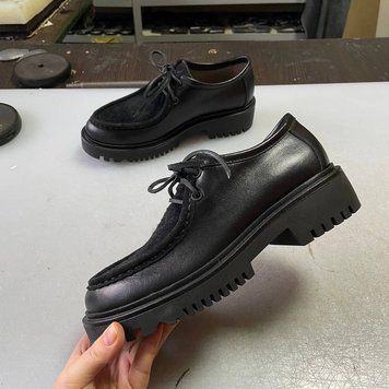 Leather Sena Shoes with fur elements (notte) EU37