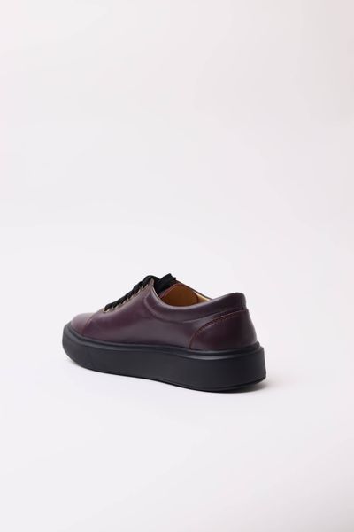 Women's burgundy leather sneakers - EU 36