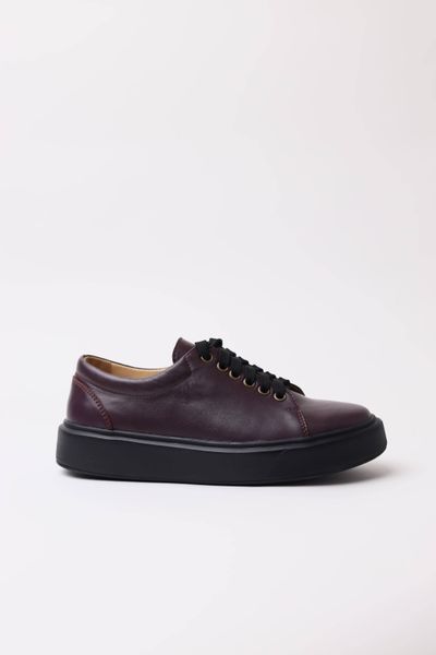 Women's burgundy leather sneakers - EU 36