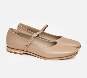 Mary Jane Dark Beige Shoes