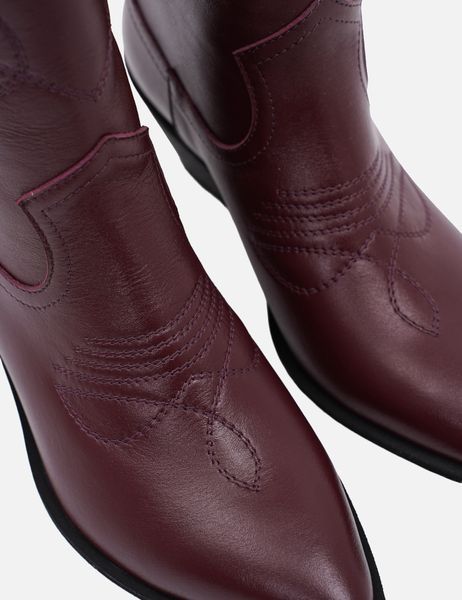 Leather Cowboy Boots (rosso mogano) EU36