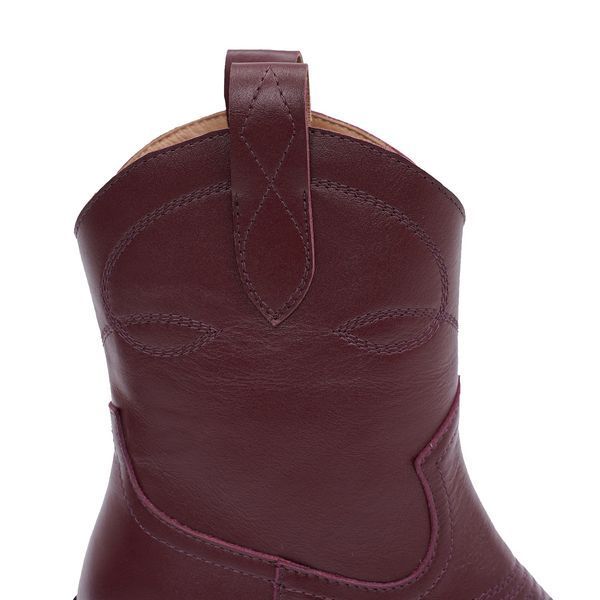 Leather Cowboy Boots (rosso mogano) EU36