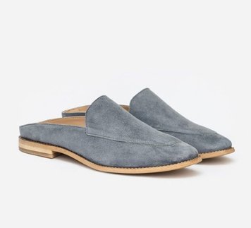 Gray velor mules