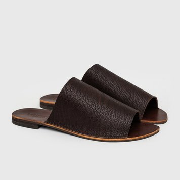 Leather Brown Flip Flops EU 38