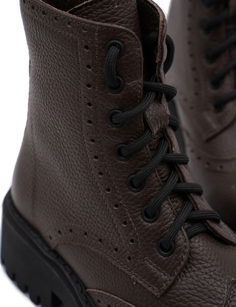 Leather Derby Brogues Boots (chocolate) EU36