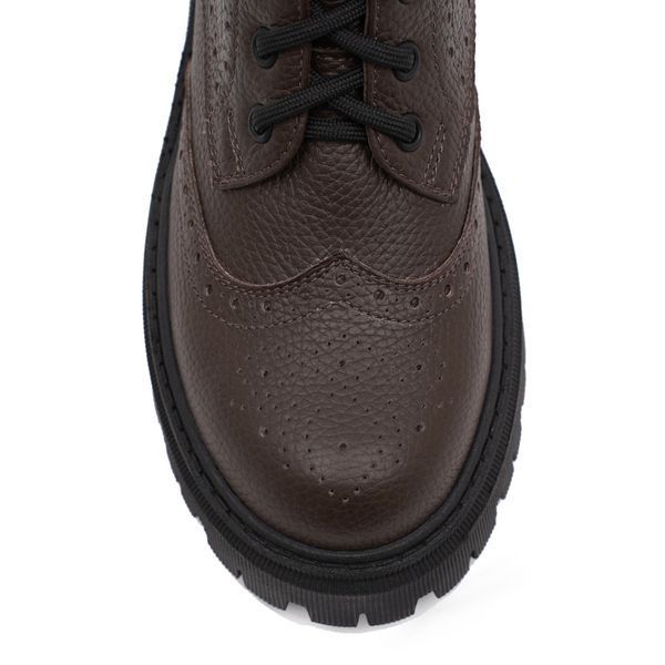 Leather Derby Brogues Boots (chocolate) EU36