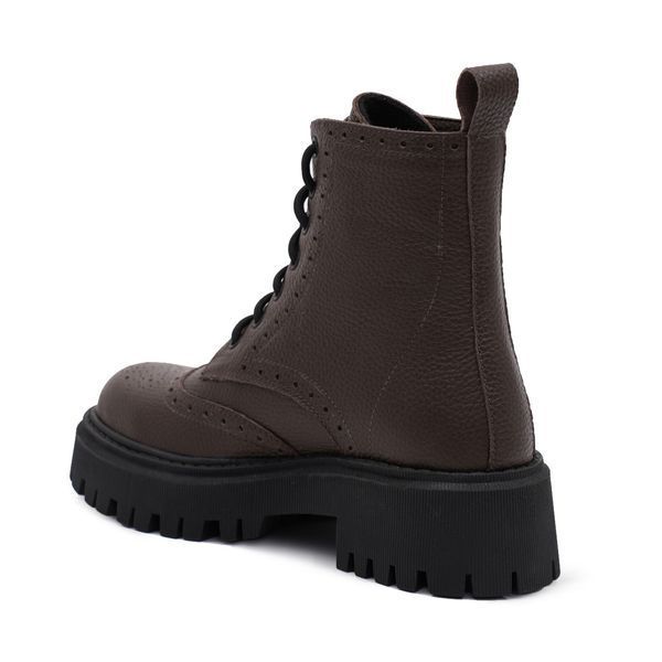 Leather Derby Brogues Boots (chocolate) EU36
