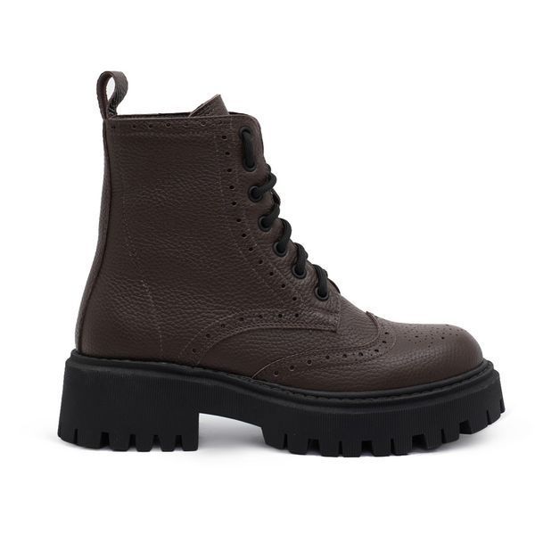 Leather Derby Brogues Boots (chocolate) EU36