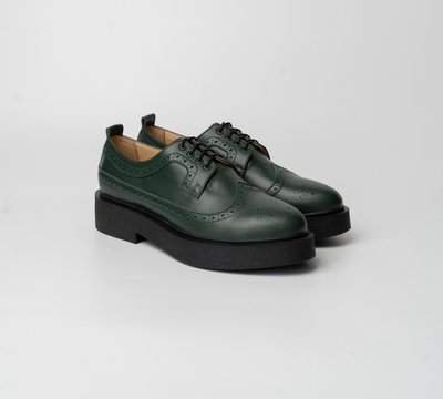 Derby shoes green with brogue - EU 36