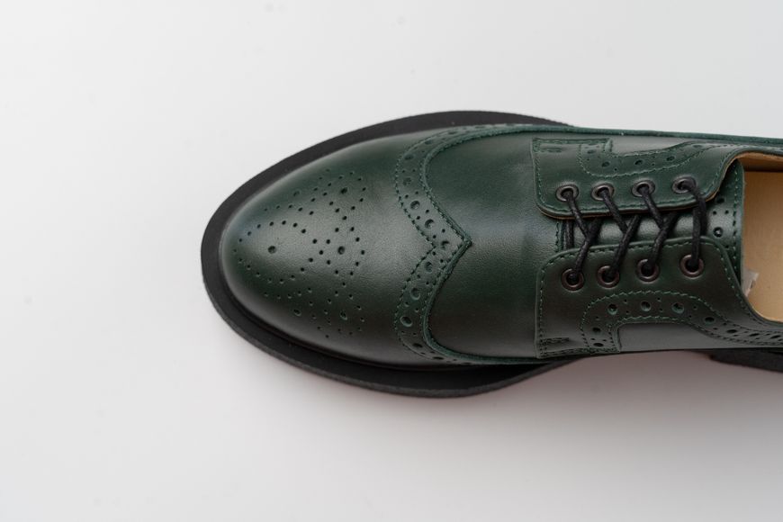 Туфлі Дербі Зелені з брогуванням - EU 36 18086 фото