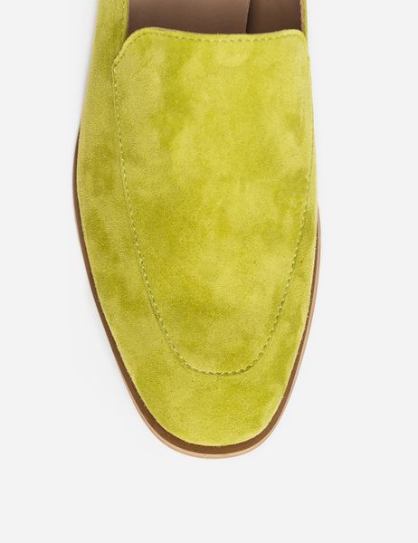 Yellow velor mules