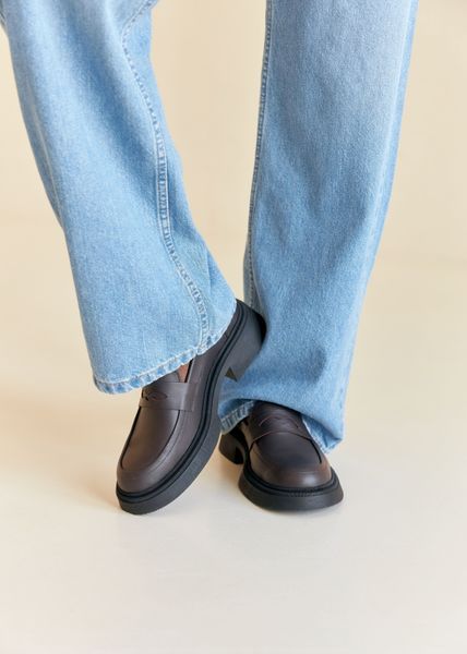 Brown leather penny loafer   - EU 37