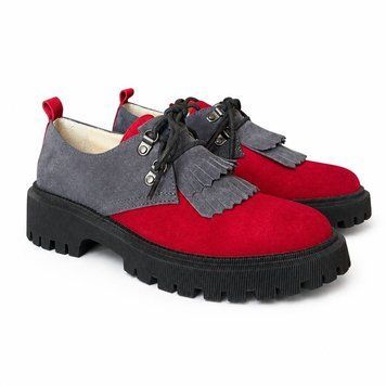 Suede Derby Shoes (grogio-rosso) EU39