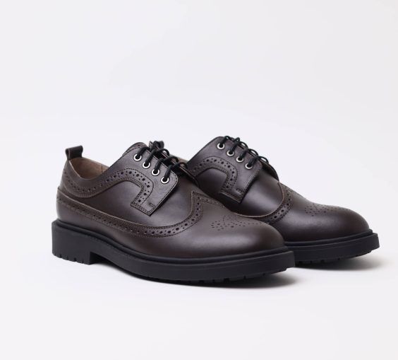 Derby Shoes Brogues Dark Brown - EU 41