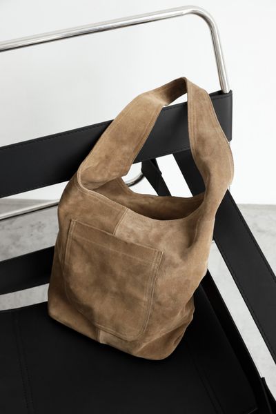 Suede Beige Shopper Bag