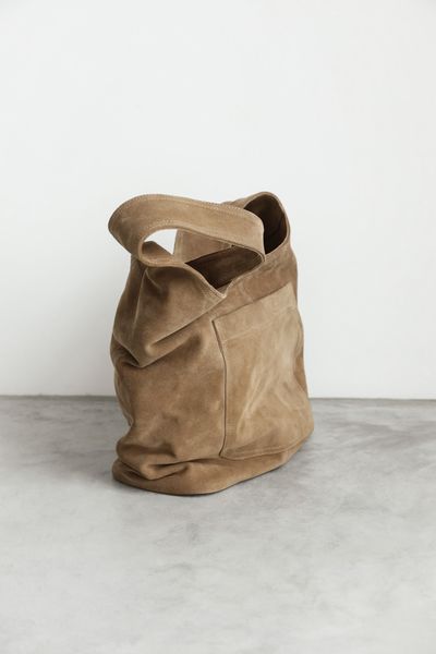 Suede Beige Shopper Bag