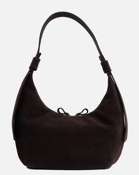 Suede Hobo Bag (dark brown)