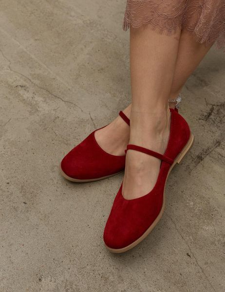 Suede Mary Jane Shoes (rosso) EU38
