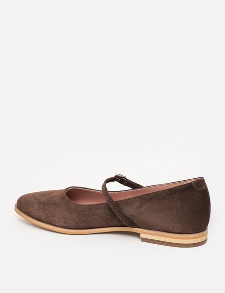 Brown Velour Mary Jane shoes