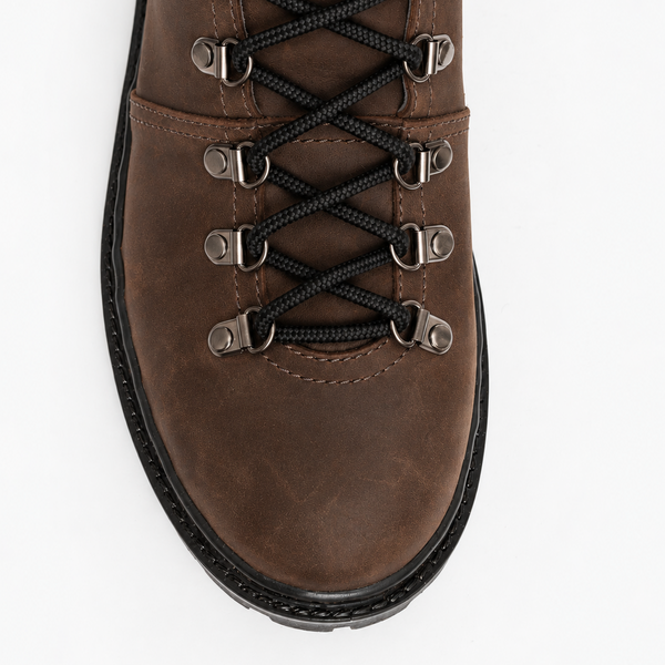 Leather Boots Skates Crazy Horse (chocolate) EU45